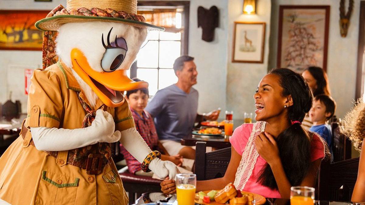 Character Dining with girl at Tusker House at Walt Disney World's Animal Kingdom - Orlando, Florida, USA