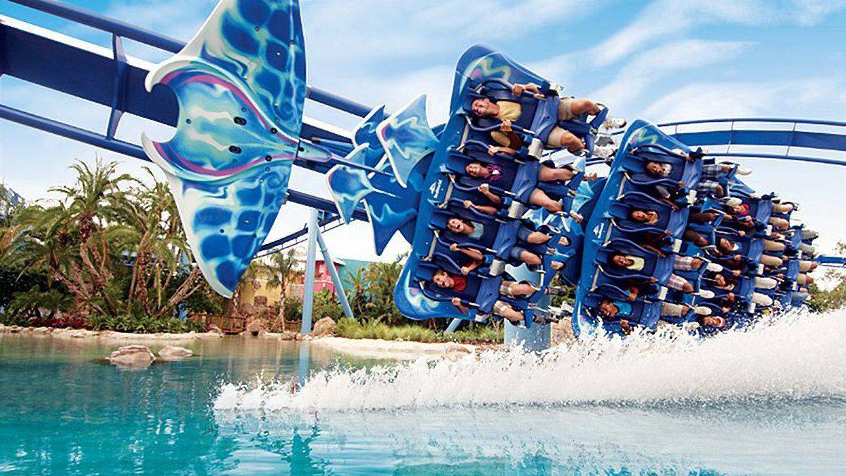 People Riding Manta at SeaWorld Orlando - Orlando, Florida, USA