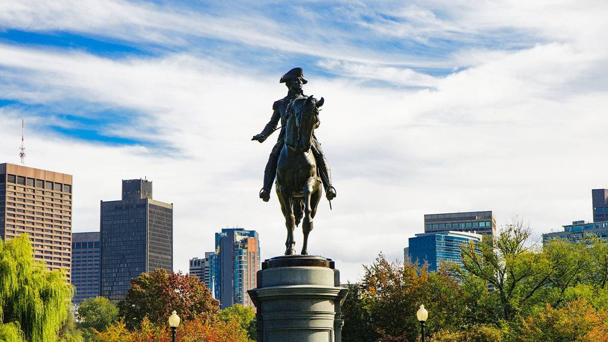statue of George Washington at Boston Common in Boston, Massachusetts, USA