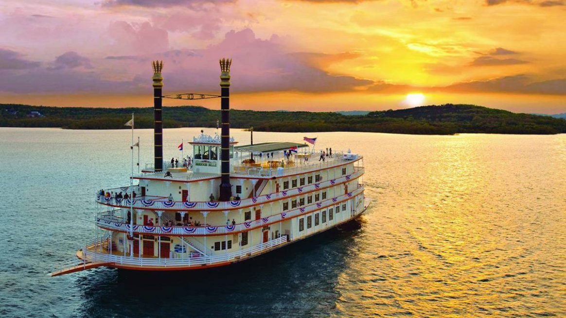 branson belle on the Table Rock lake at sunset in Branson, Missouri, USA