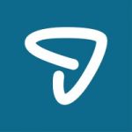 White Tripster Logo on Blue Background